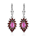 Ilakaka Hot Pink Sapphire (FF) and Mozambique Garnet Lever Back Earrings in Vermeil Yellow Gold Over Sterling Silver 5.35 ctw - Sticky add to cart bar