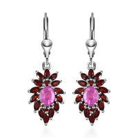 Ilakaka Hot Pink Sapphire (FF) and Mozambique Garnet Lever Back Earrings in Vermeil Yellow Gold Over Sterling Silver 5.35 ctw