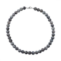 Dolomite 10mm Beaded Necklace 18 Inches in Sterling Silver 320.00 ctw