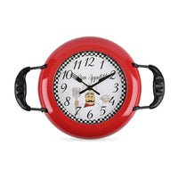 Double Ear Frying Pan Wall Clock (17.76"x10.23"x1.77") (1xAA Battery Not Included)