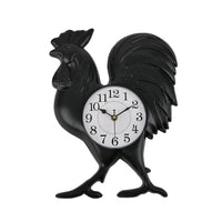 Black Rooster Shaped Wall Clock (14"x10.75") (1xAA Battery Not Included)