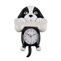 Black Dog Shaped Wall Clock with Moving Tail (14.17"x9.37"x2.51") (1xAA Battery Not Included)