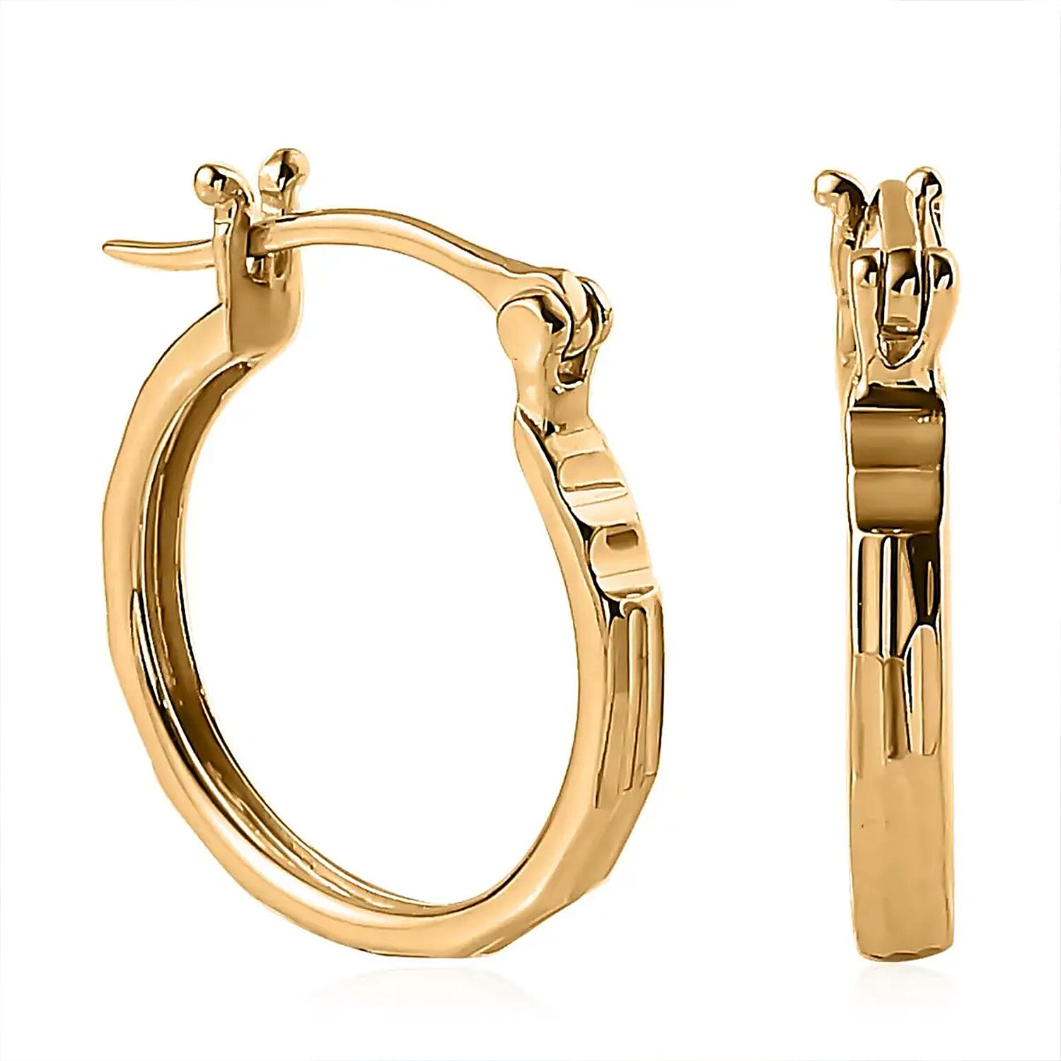 Platinum Over Sterling Silver Hoop Earrings (2.55 g)