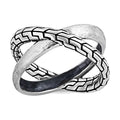 Bali Legacy Sterling Silver Tulang Naga Crossover Ring 6.35 Grams - Sticky add to cart bar