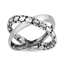 Bali Legacy Sterling Silver Tulang Naga Crossover Ring 6.35 Grams