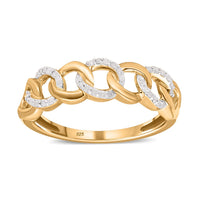 White Diamond Ring in 18K Vermeil YG Over Sterling Silver (Size 11.5) 0.15 ctw