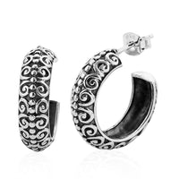 Bali Legacy Sterling Silver Hoop Earrings 5.50 Grams