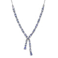 D'Joy Tanzanite 6.50 ctw 18 Inch Drop Necklace in Platinum Over Sterling Silver, Tanzanite Jewelry, Birthday Anniversary Wedding Gift For Her - Sticky add to cart bar