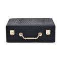 Snake Skin Pattern Faux Leather 2 pcs Jewelry Box Set with Multi Section and Mirror - Black (9.25"x7.28"x3.35") - Sticky add to cart bar