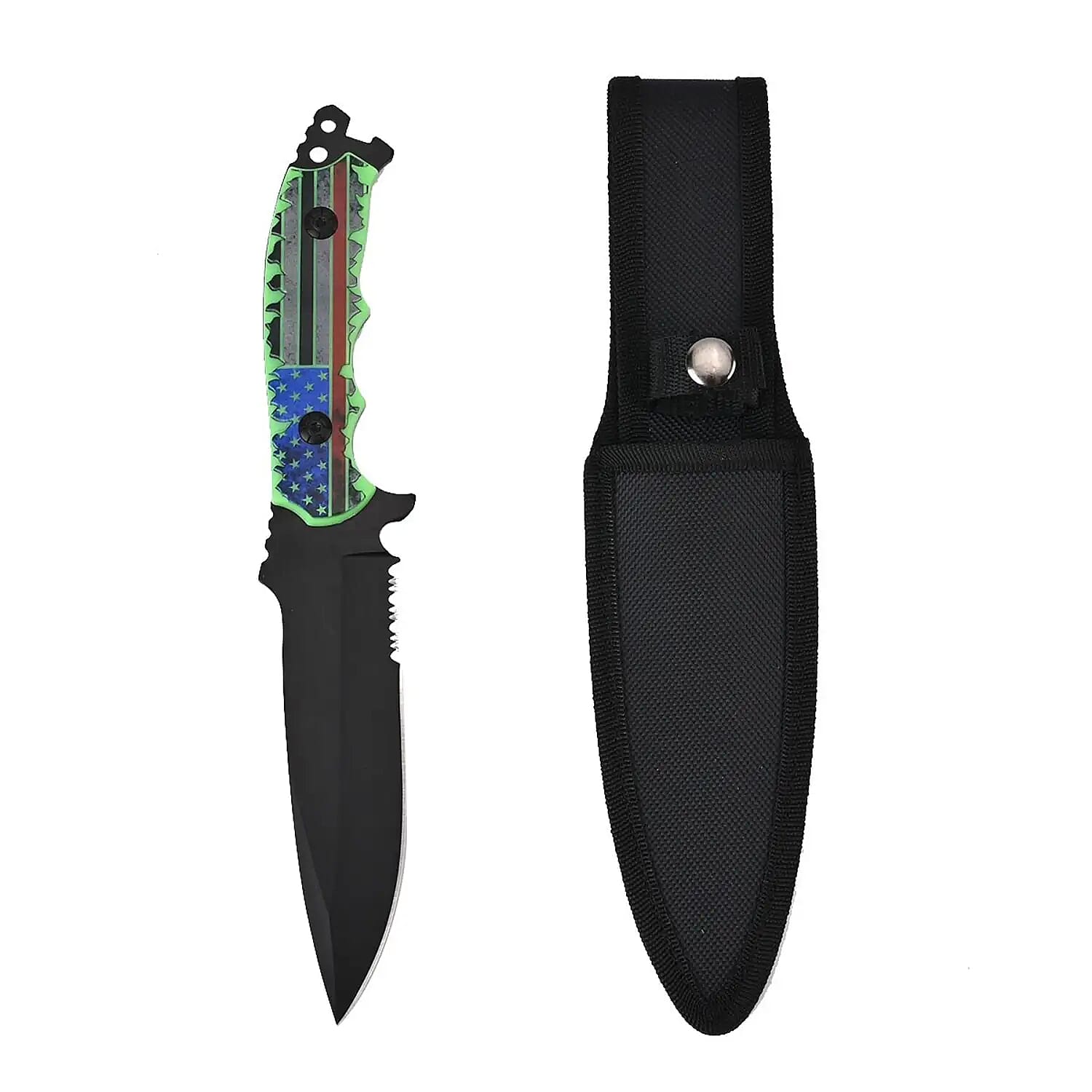 Portable Beautiful Printed Pattern Folding Knife with Black Blade (Stainless Steel)