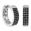 Thai Black Spinel Hoop Earrings in Platinum Over Sterling Silver 0.75 ctw - Sticky add to cart bar