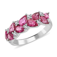 Modani 14K White Gold Majenta Beryllium treated Padparadscha Sapphire and G-H VS Diamond Ring 2.10 ctw (Del. in 7-10 Days)