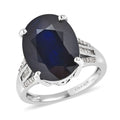 Masoala Sapphire (FF) and Diamond Ring in Platinum Over Sterling Silver (Size 10.0) 14.85 ctw - Sticky add to cart bar