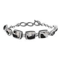 Artisan Crafted White Buffalo Toggle Clasp Bracelet in Sterling Silver (7.25 In) 17.90 ctw