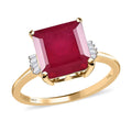 Luxoro 10K Yellow Gold Premium Niassa Ruby (FF) and Diamond Ring 5.60 ctw - Sticky add to cart bar