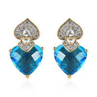 GP Amore Collection Caribbean Quartz (Triplet) and Multi Gemstone Earrings in Vermeil Yellow Gold Over Sterling Silver 11.35 ctw
