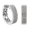 White Zircon Hoop Earrings in Platinum Over Sterling Silver 0.75 ctw - Sticky add to cart bar