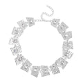 White Austrian Crystal Necklace (16-20 Inches) in Silvertone - Sticky add to cart bar