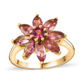 Morro Redondo Pink Tourmaline 2.10 ctw Floral Ring in Vermeil Yellow Gold Over Sterling Silver - Sticky add to cart bar
