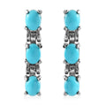 Sleeping Beauty Turquoise Dangle Earrings in Stainless Steel 1.00 ctw - Sticky add to cart bar