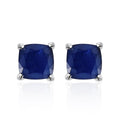 Madagascar Blue Sapphire (DF) Solitaire Stud Earrings in Platinum Over Sterling Silver 2.90 ctw - Sticky add to cart bar