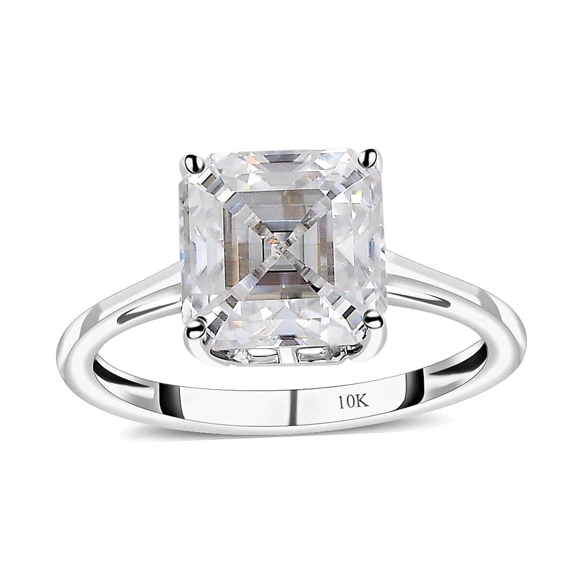 Luxoro 10K White Gold Moissanite Solitaire Ring (Size 5.0) 2.75 ctw