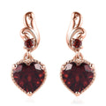 Mozambique Garnet Dangling Earrings in Vermeil Rose Gold Over Sterling Silver 3.00 ctw - Sticky add to cart bar