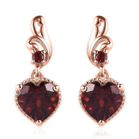 Mozambique Garnet Dangling Earrings in Vermeil Rose Gold Over Sterling Silver 3.00 ctw