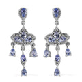 Tanzanite and White Zircon Chandelier Earrings in Platinum Over Sterling Silver 2.50 ctw - Sticky add to cart bar