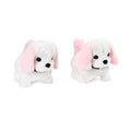 White and Pink Electric Plush Dog- 2pcs Set (7.48"x6.3"x3.93") (2xAA Battery Not Included) - Sticky add to cart bar