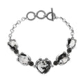 Artisan Crafted White Buffalo Toggle Clasp Heart Bracelet in Sterling Silver (7.25 In) 23.75 ctw - Sticky add to cart bar