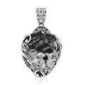 D'Joy Artisan Crafted White Buffalo Solitaire Pendant in Sterling Silver 37.90 ctw - Sticky add to cart bar