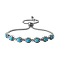 Sleeping Beauty Turquoise Bolo Bracelet in Stainless Steel 1.50 ctw - Sticky add to cart bar