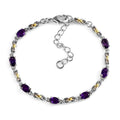 Karis African Amethyst Bracelet in 18K YG Plated and Platinum Bond (6.50-8.00In) 3.10 ctw - Sticky add to cart bar