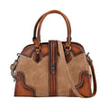 Khaki Faux Leather Crossbody Bag (14.8"x4.7"x10.6") with Adjustable Strap - Sticky add to cart bar