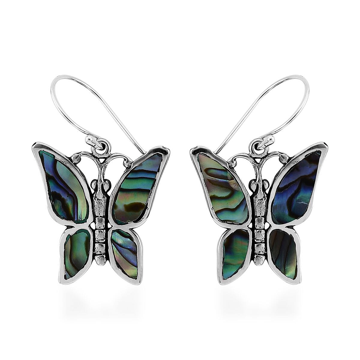 Abalone Shell Butterfly Earrings in Sterling Silver
