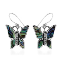 Abalone Shell Butterfly Earrings in Sterling Silver