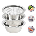 Set of 3 Stainless Steel Multifunctional Grating Basin Set - Sticky add to cart bar