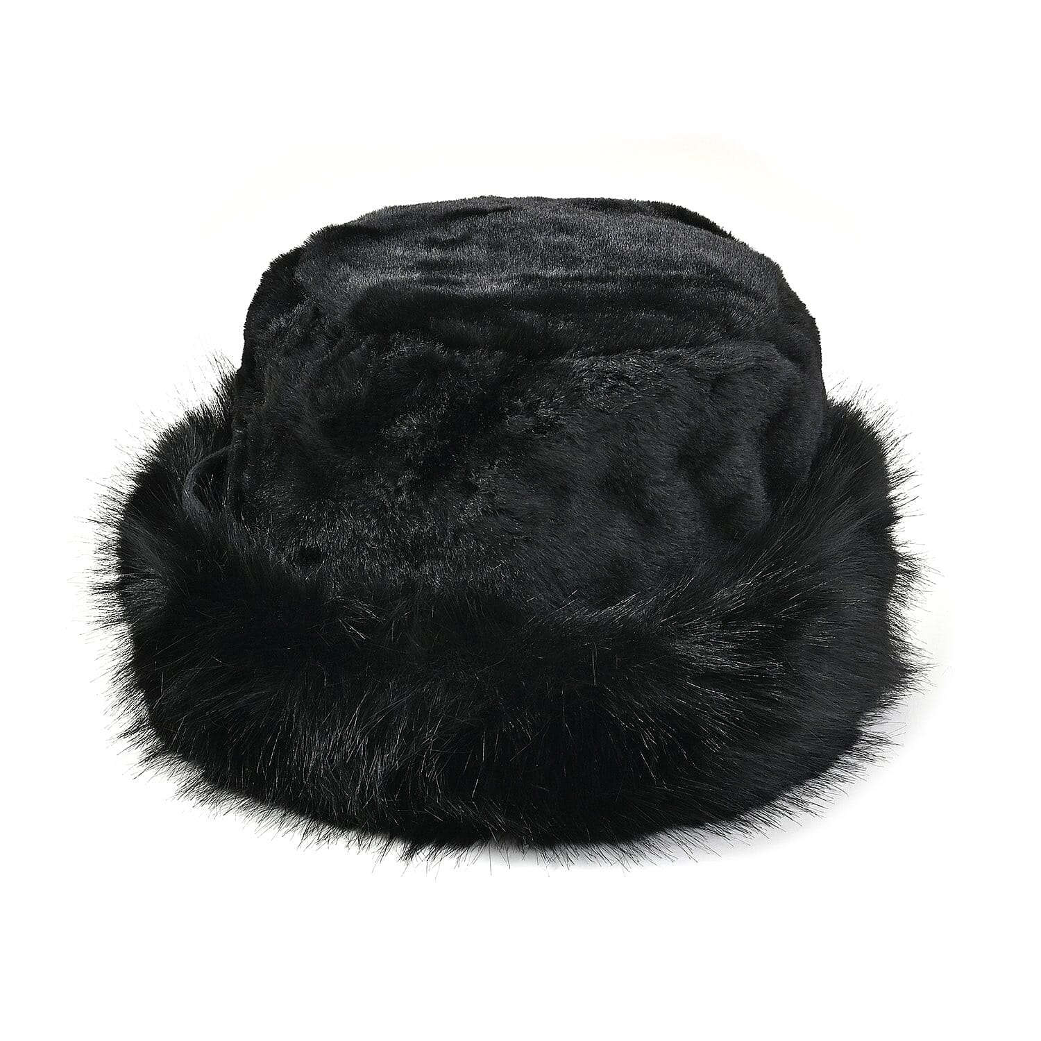 Black Faux Fur Hat - (22.84")