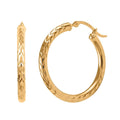 14K Yellow Gold Diamond-Cut Hoop Earrings 0.95 Grams - Sticky add to cart bar