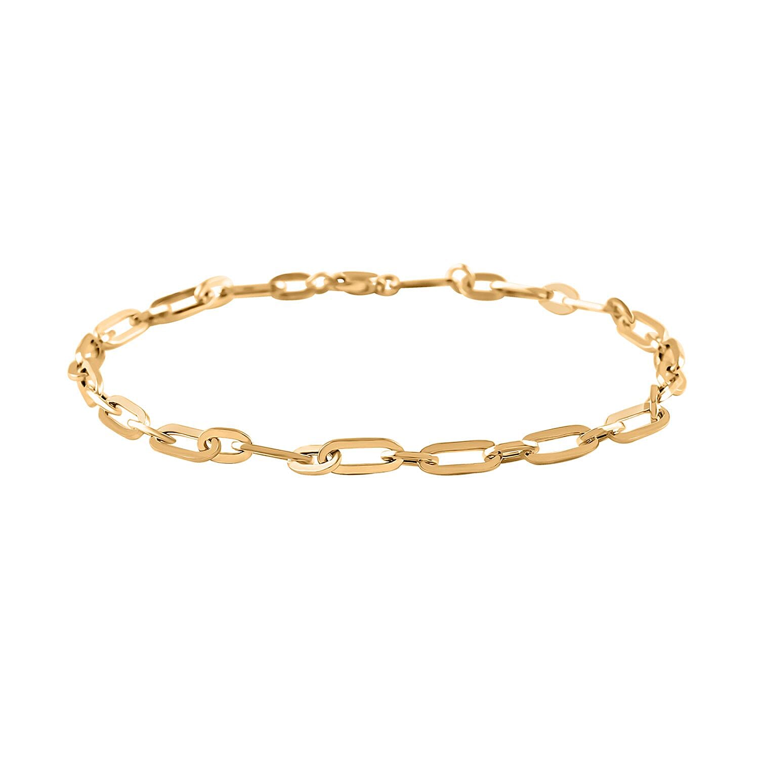 14K Yellow Gold 3mm Figaro Paper Clip Bracelet (7.00 In) 1.90 Grams