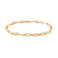 14K Yellow Gold 3mm Figaro Paper Clip Bracelet (7.00 In) 1.90 Grams - Sticky add to cart bar