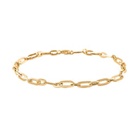 14K Yellow Gold 3mm Figaro Paper Clip Bracelet (7.00 In) 1.90 Grams