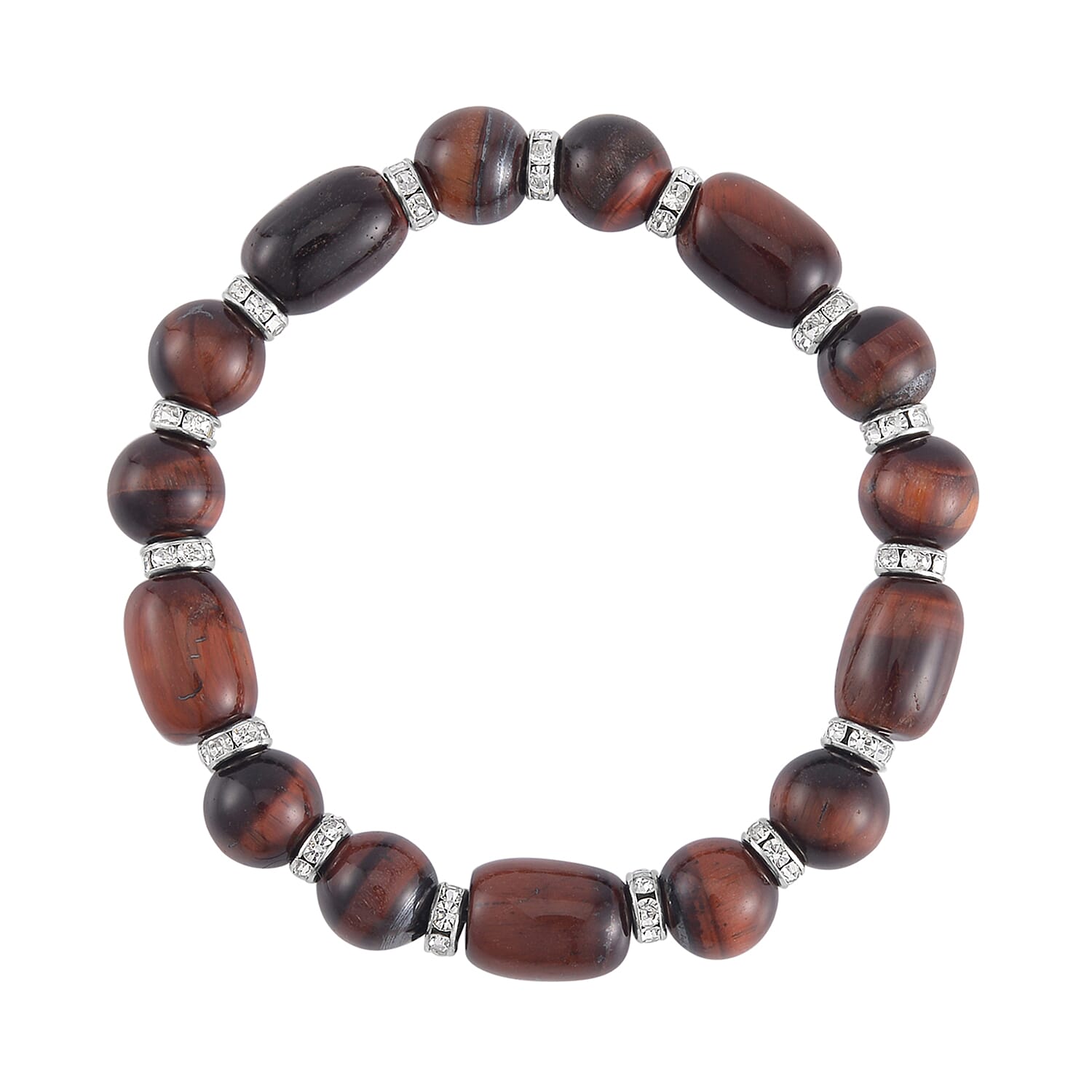 Yellow Tiger's Eye Stretch Bracelet in Silvertone 125.00 ctw