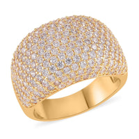 Simulated Diamond Dome Ring in Goldtone (Size 10.0) 3.50 ctw