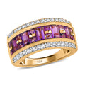 African Amethyst, White Zircon Ring in 14K YG Over Sterling Silver (Size 11.5) 2.60 ctw - Sticky add to cart bar