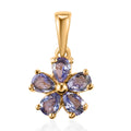 Tanzanite Floral Pendant in ION Plated YG Stainless Steel 0.75 ctw - Sticky add to cart bar