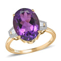 Luxoro 10K Yellow Gold AAA Zambian Amethyst and Diamond Ring 5.60 ctw - Sticky add to cart bar
