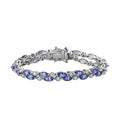 Tanzanite and Moissanite Bracelet in Platinum Over Sterling Silver (6.50 In) 10.30 ctw (Del. in 7-10 Days) - Sticky add to cart bar