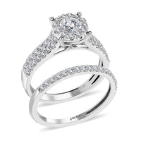 14K White Gold Diamond G-H I3 Set of 2 Ring 4.65 Grams 1.00 ctw